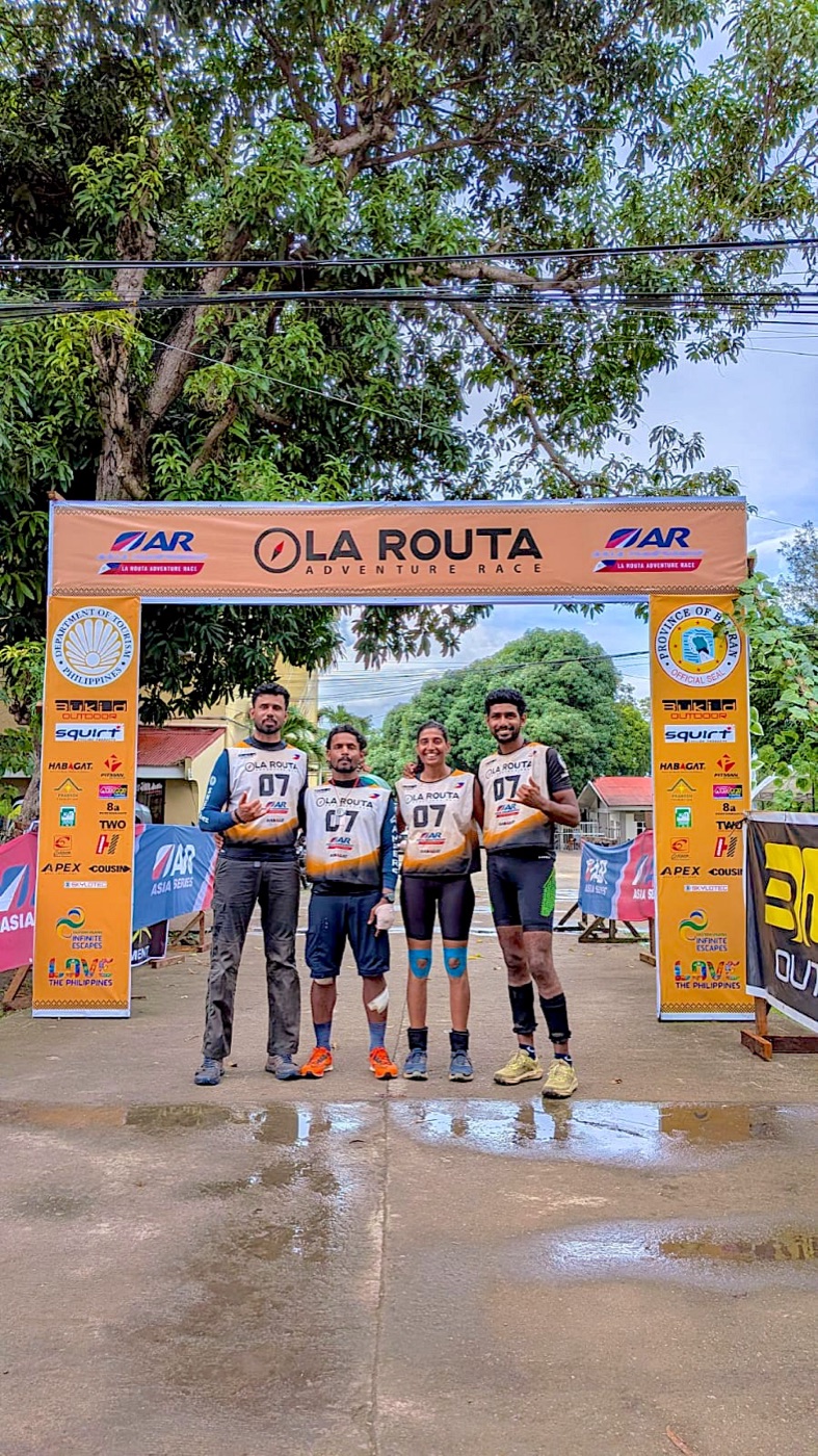 Team Shershah at the La Routa Adventure Race finish arch in the Philippines